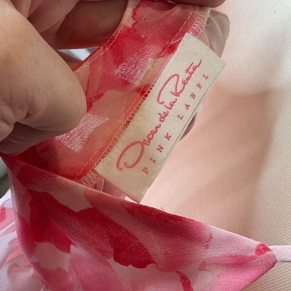 Oscar De Larenta sheer nightie in beautiful pink & white silk - Picture 9 of 13